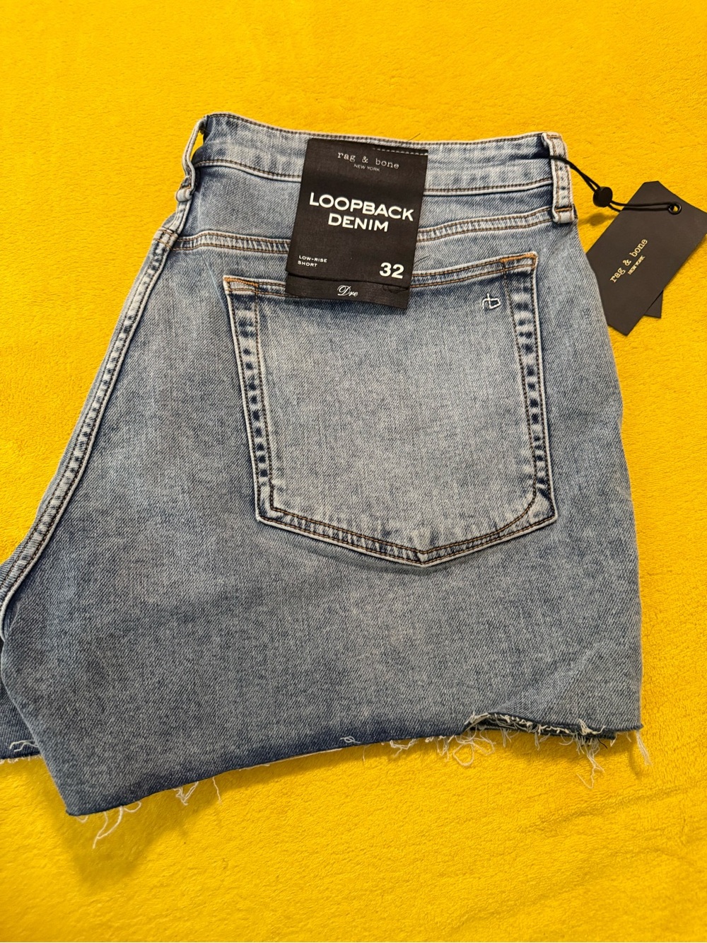 rag & bone Light Blue Loopback Denim Jean Shorts